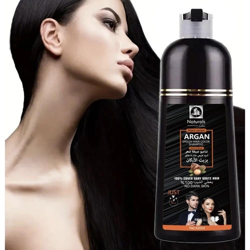 ناتشورال شامبو صبغة شعر بزيت الارغان 400 مل - أسود...