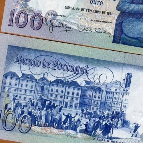 البرتغال فئة 100 إسكودو اباوت أنسر إصدار الثمانينا...