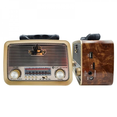 راديو متنقل خشبي بلوتوث مع سماعة هاي فاي ومكبر صوت