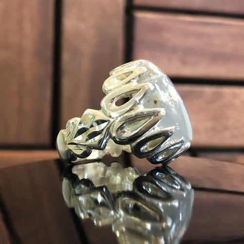 خاتم الفضة عقيق يمني شفاف صياغة حجازية يدوية ثقيلة...