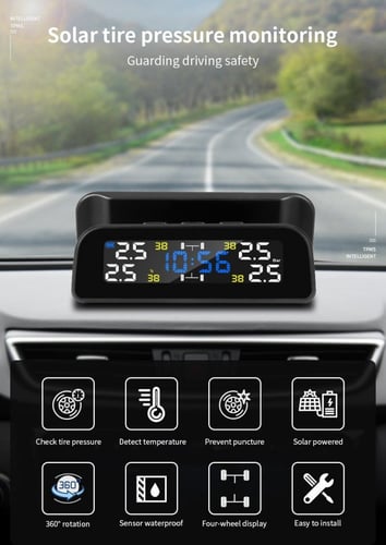 جهاز مراقبة ضغط الكفرات مزود بساعة و انذار يعمل عل...