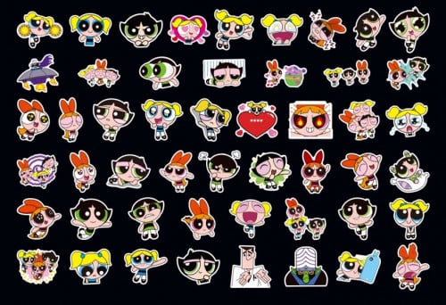 ستيكرات شخصيات أنمي فتيات القوة 50 قطعة