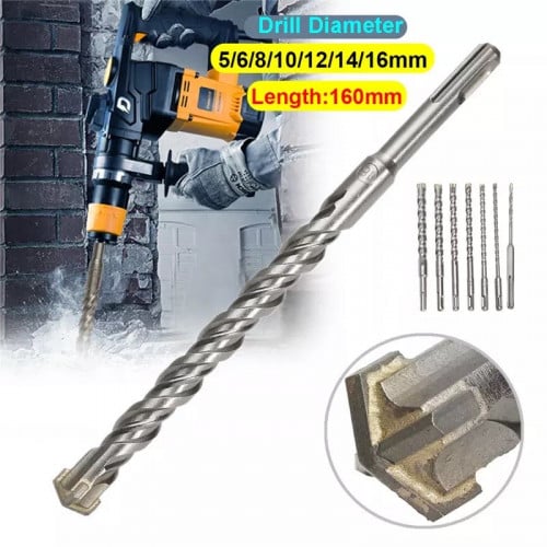 طقم 7 ريش مثقاب المطرقة بطول 160 مللي متر 5/6/8/10...