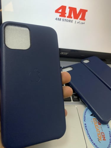 كفر ايفون جلد كحلي Deep Navy leather case for iPho...