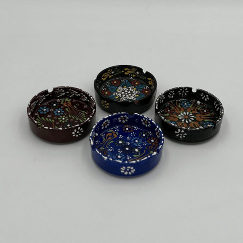 طفاية سجائر زجاجية بنقوش كلاسيكية – صناعة تركية -...