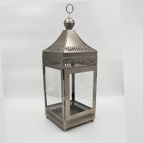 فانوس ستيل فضي فاخر بتصميم هرمي ومربع | ديكور فاخر...