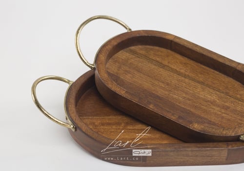 طقم صواني خشبية - طقم صواني خشبية أنيقة