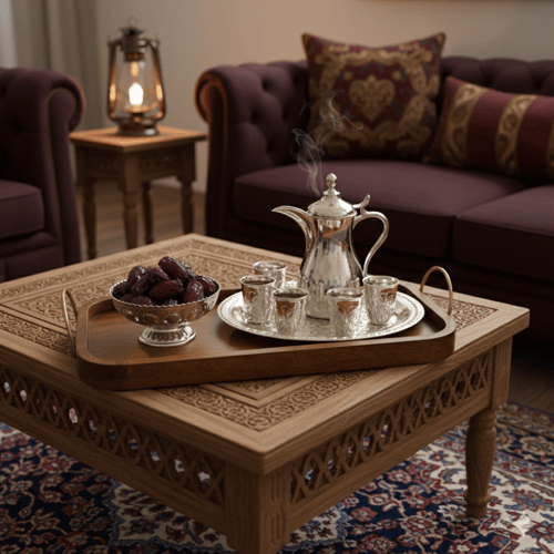 طقم صواني صينية تقديم خشب غامق مانجو طبيعي فاخرة ب...