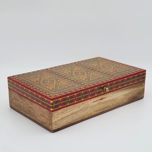 طقم 2 صناديق تراثية نجديّة بنقش أحمر فاخرة مناسبة...