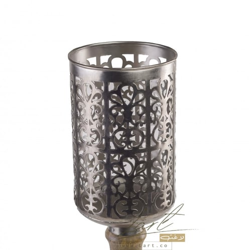 شمعدان ارضي خشب طبيعي - شمعدان ارضي طويل