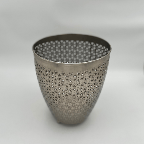 سلة مهملات نيو كلاسيك – ستيل فضي بنقوش فاخرة