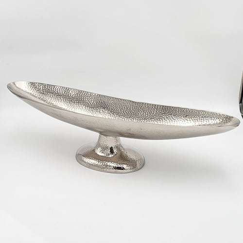 وعاء تقديم ستيل فضي فاخر بشكل بيضاوي تصميم نيو كلا...