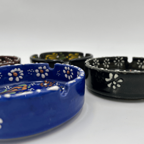 طفاية سجائر زجاجية بنقوش كلاسيكية – صناعة تركية -...