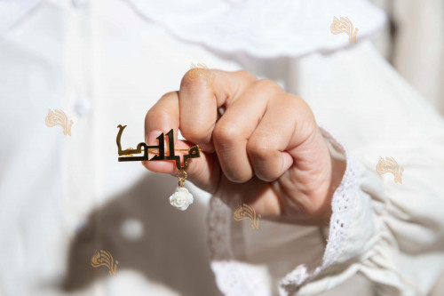 بروش الورده بناتي ذهب بالاسم