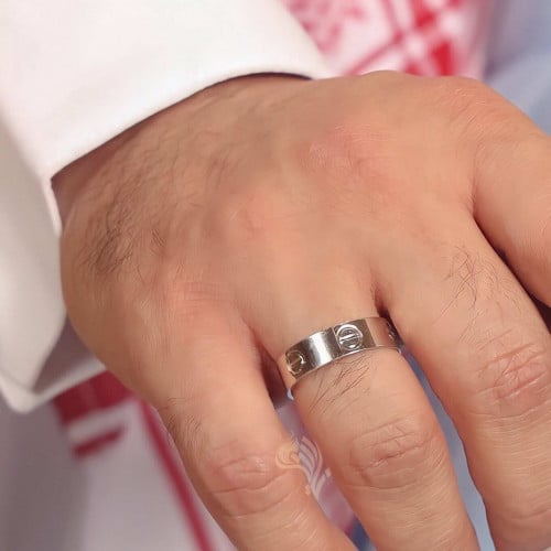 دبله رجاليه فضه عيار 925 جرام - شكل كارتير