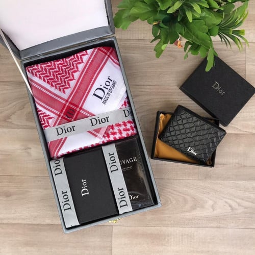 تنسيق هديه رجاليه شماغ عطر محفظه ديور