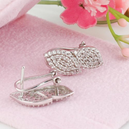 حلق ذهب ابيض-عيار 18