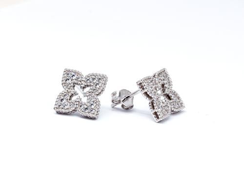 حلق ذهب عيار 18 ذهب ابيض تصميم عالمي-عيار 18