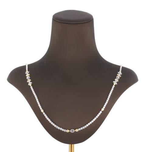 عقد طويل ذهب ابيض عيار 18-عيار 18