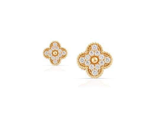 حلق ذهب عيار 18 تصميم وردة الاميره