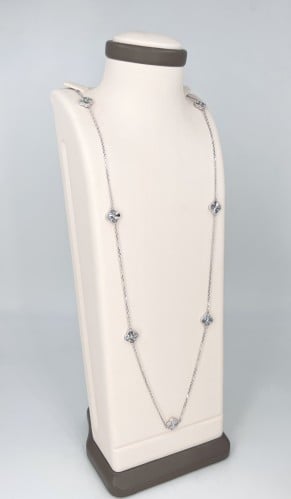 سبحة ذهب ابيض تصميم عالمي-عيار 18