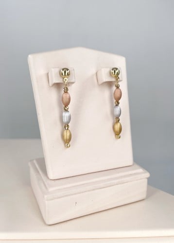 حلق ذهب ملون تصميم ايطالي -عيار21