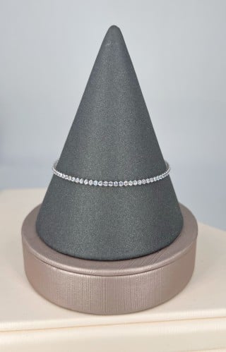 انسيال تصميم تنس كامل ذهب ابيض-عيار 18