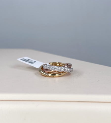 خاتم تصميم تيرانتي الحجم العريض-عيار 18