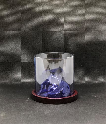 كوب زجاجي شكل جبال(150مل) لون ازرق