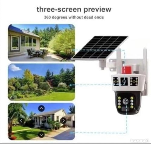 كاميرا الطاقة الشمسية 4G ثلاث عدسات