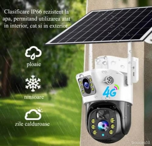 كاميرا الطاقة الشمسية 4G ثلاث عدسات