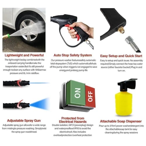 مضخة غسيل ضغط عالي 3000 واط بدينمو شفط