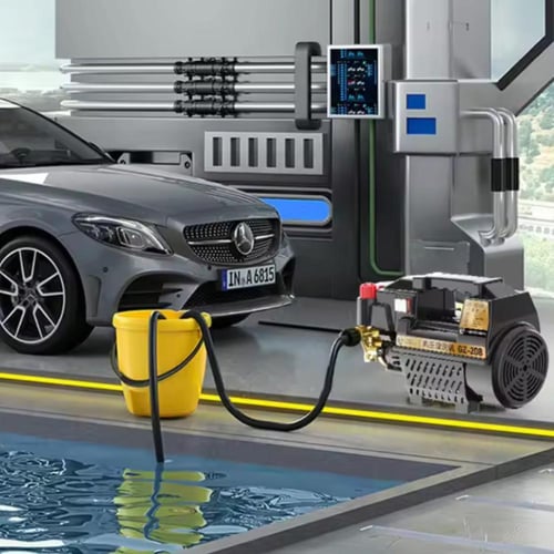 مضخة غسيل ضغط عالي بدينمو شفط وبلف تحكم بالبار