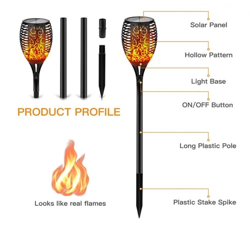 اضواء شمسية مطورة من 6 قطع للاضاءه الخارجية