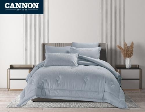 طقم مفرش كانون جاكار قطن 100% 300 غرزة نفرين (BLUE...