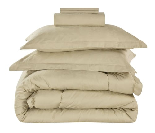 طقم مفرش كانون جاكار قطن 100% 300 غرزة نفرين (BEIG...