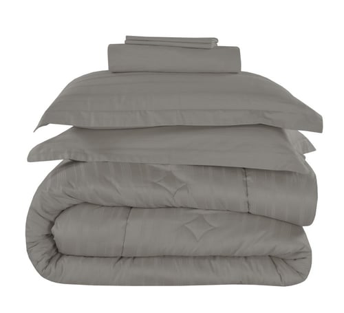 طقم بيت لحاف كانون ساتان 6 قطع نفرين GREY