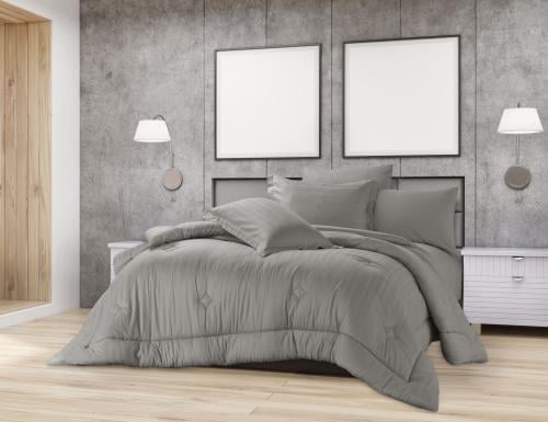 طقم بيت لحاف كانون ساتان 6 قطع نفرين GREY