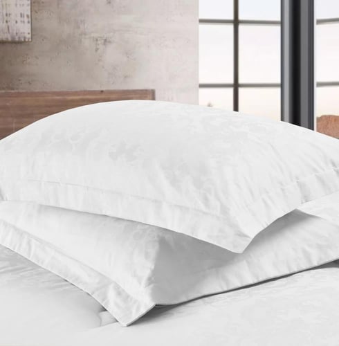 طقم مفرش كانون جاكار قطن 100% 300 غرزة نفرين (WHIT...