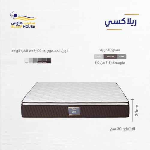 مرتبة ريلاكسي |RELAXY| متوسطة الليونة |ضمان 7 سنوا...