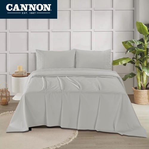 طقم شرشف كانون نفرين 4 قطع دانتيل L.GREY