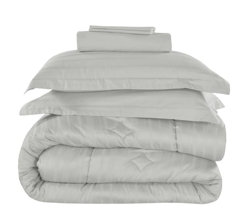 طقم مفرش كانون ساتان نفرين 6 قطع LIGHT GREY