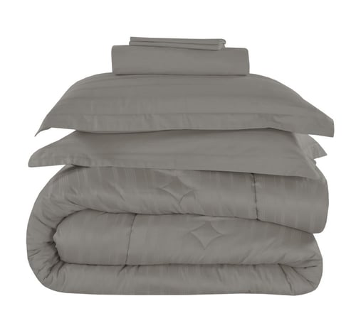 طقم مفرش كانون ساتان نفرين 6 قطع GREY