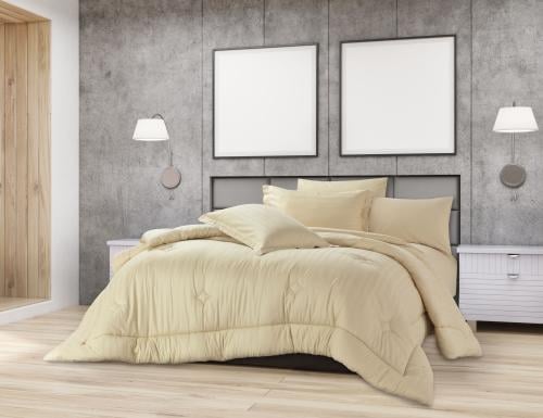 طقم بيت لحاف كانون ساتان 6 قطع نفرين BEIGE