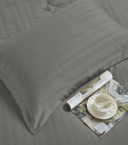 طقم بيت لحاف كانون ساتان 4 قطع نفر GREY