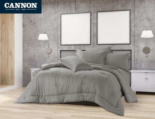 طقم بيت لحاف كانون ساتان 6 قطع نفرين GREY