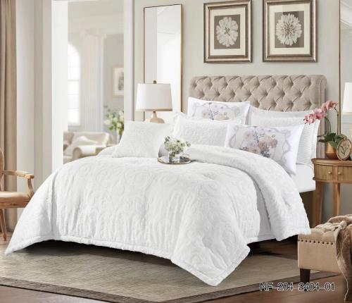 مفرش 7 قطع فاخر ملمس مخملي نفرين NF-204-2404-01