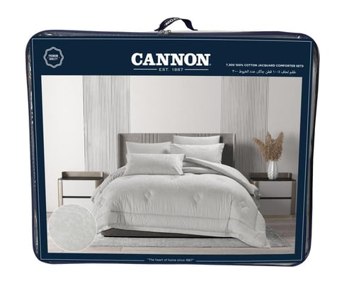 طقم مفرش كانون جاكار قطن 100% 300 غرزة نفرين (L.GR...
