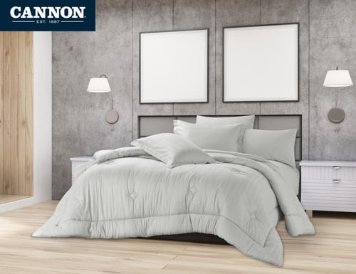 طقم بيت لحاف كانون ساتان 6 قطع نفرين LIGHT GREY