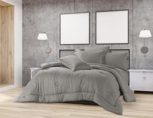 طقم بيت لحاف كانون ساتان 4 قطع نفر GREY